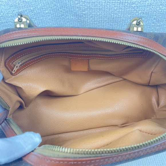 CELINE PARIS STUNNING VTG Macadam Brown Dome Satchel MC99/1 GUC W/COA - Picture 8 of 16